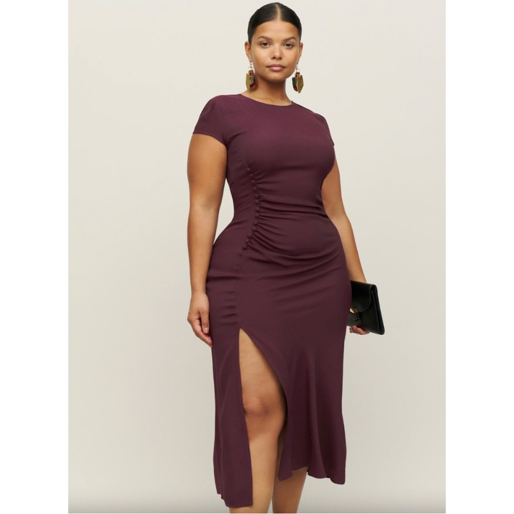 Reformation | Frasier Dress in Prune - Picture 1 of 15